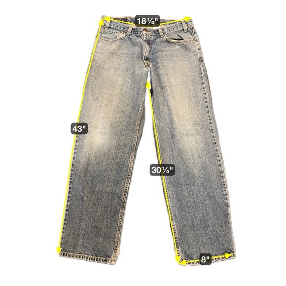 Levis Strauss Signature Jeans Mens 36x32 Blue Denim Relaxed Fit Straight Leg - Picture 2 of 14